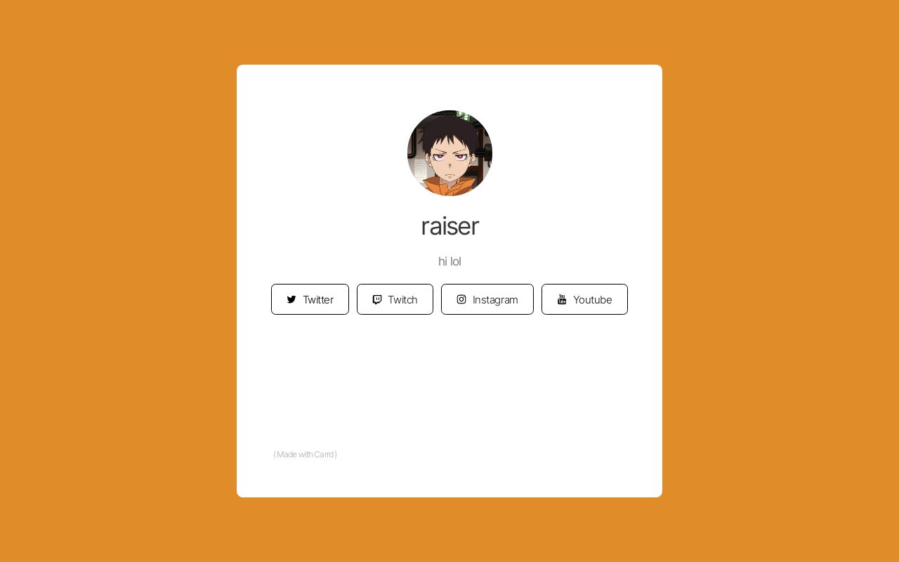 Carrd profile picture for @raiser